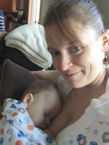 Mama and baby with a post-nursing snooze